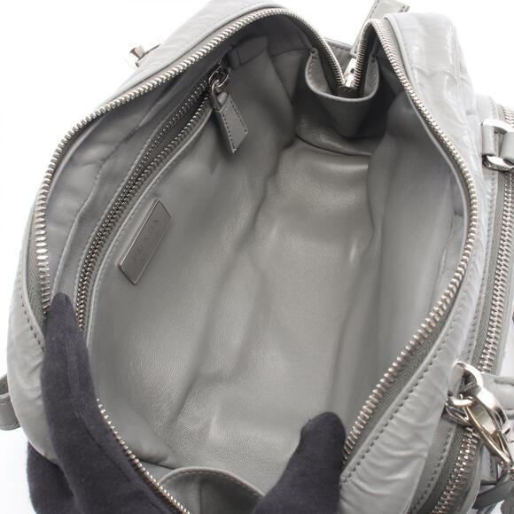 Prada Antique Nappa Leather Multi Pocket Top Handle Bag Slate Gray - Picture 3 of 9